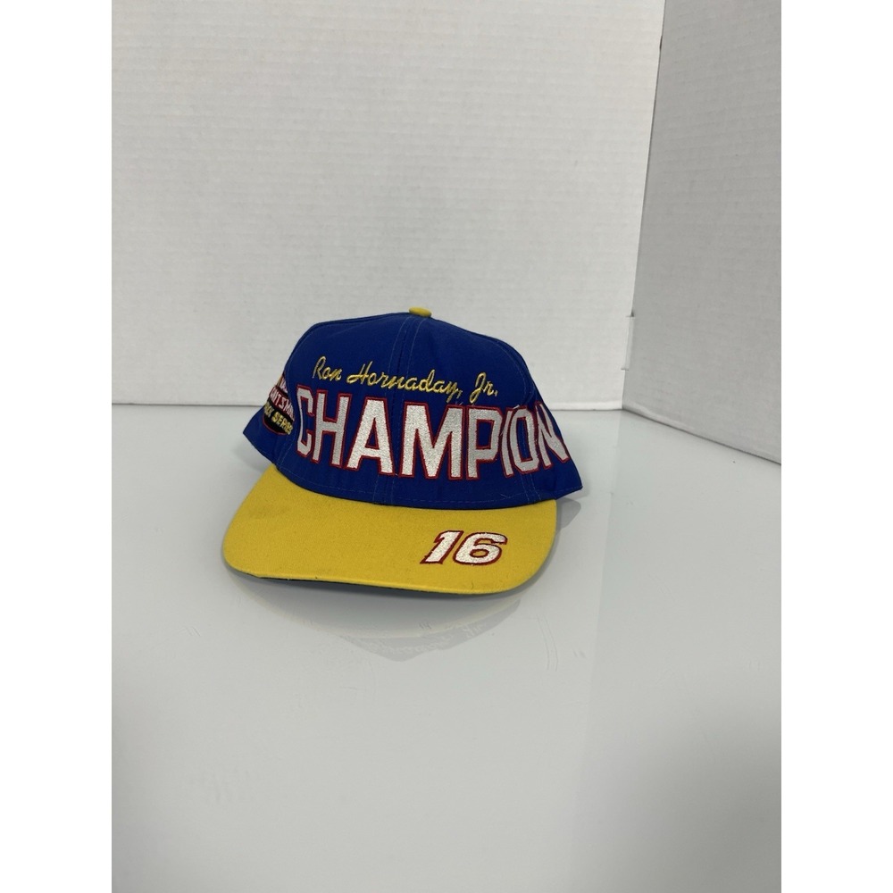 Vintage Nascar Hat Cap Snapback Blue Ron Hornaday Jr Truck Series Blockhead Men